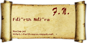 Fürth Nóra névjegykártya
